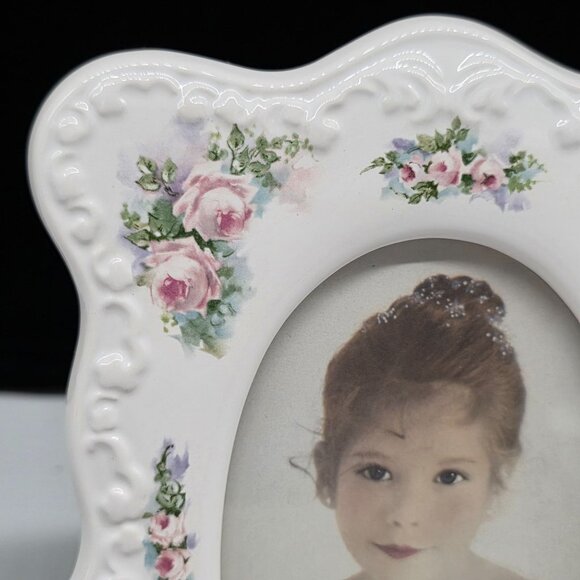 Terragrafics 1986 Floral Musical Ceramic Picture Frame Memories 3.5"x5" - Picture 2 of 11